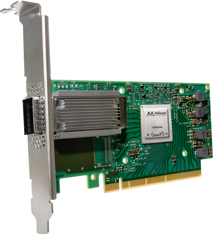 NVIDIA (Mellanox)  MCX555A-ECAT ConnectX-5 VPI Adapter Card EDR/100GbE 单端口InfiniBand网卡