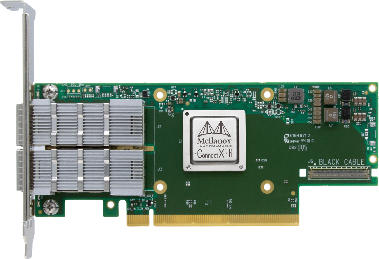 NVIDIA (Mellanox)  MCX653106A-HDAT-SP ConnectX-6 VPI Adapter Card HDR/200GbE双端口InfiniBand网卡